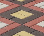 Фото укладки тротуарной плитки из трех цветов Рамка